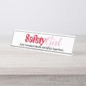 Safety Girl Funny Womens Health & Safety Officer Bureau Naambordje (Voorkant)