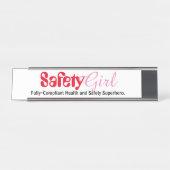 Safety Girl Funny Womens Health & Safety Officer Bureau Naambordje (Voorkant)