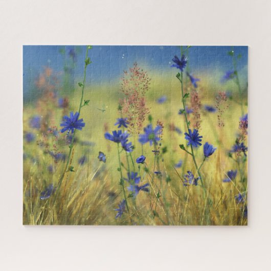 Safferblauwe & Gouden Puzzel (Horizontaal)