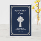 Saffier 45e Priesterwijding Jubileum Kaart (Gele Bloem)