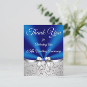 Saffier 65e trouwdag dankjewel kaarten (Staand voorkant)