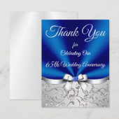 Saffier 65e trouwdag dankjewel kaarten (Voorkant / Achterkant)