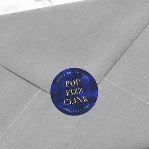 Saffier Blau Nepgoud Pop Bruis Klink Ronde Sticker