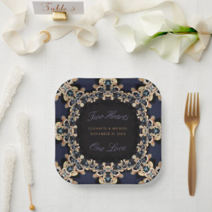  saffier blauw gouden Pareltjes bruiloft Bord
