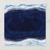 Saffier Blauw Roos Gouden Geode Agaat Vierkant Din Menu (Achterkant)