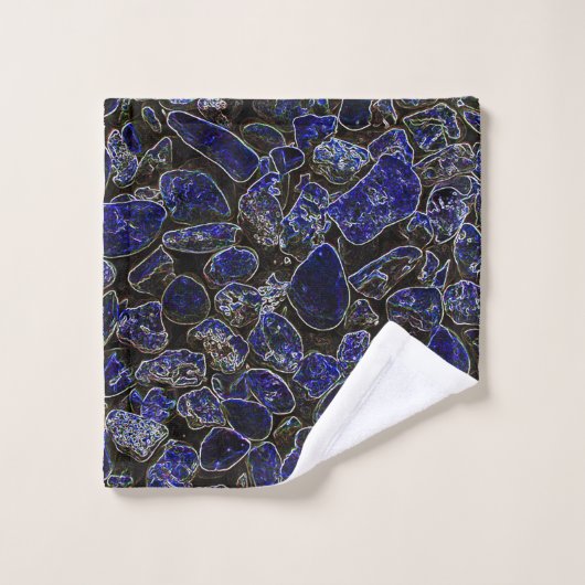 Saffier Blauwe Stenen met Glow Bad Handdoek (Wasdoekje)