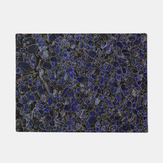 Saffier Blauwe Stenen met Glow Deurmat (Voorkant)