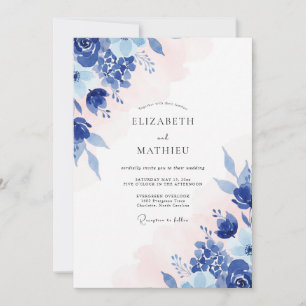 Saffier Blozen Korenbloem Eucalyptus Bruiloft Kaart