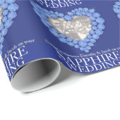 Saffier bruiloft sparkle stenen foto wrap cadeaupapier (Rol Hoek)