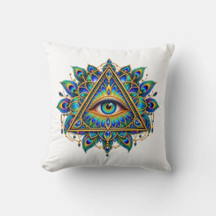 Saffier Chevron Oog Kussen