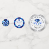 Saffier gepersonaliseerde 65e Jubileum Confetti (Voorkanten)