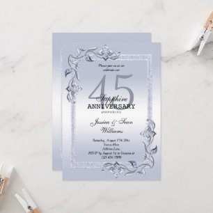 Saffier Glans & Glitter 45e Huwelijksjubileum Kaart