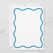 Saffier Golvend Retro Trouwuitnodiging Kaart (Achterkant)