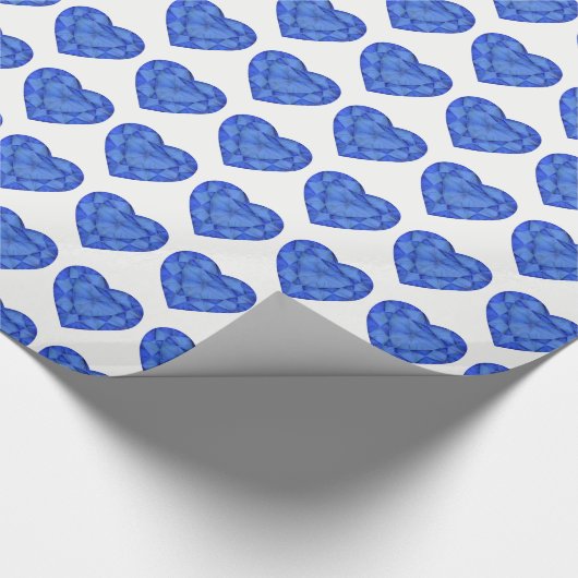 Saffier hart waterverf kunst patterned wrap cadeaupapier (Hoek)