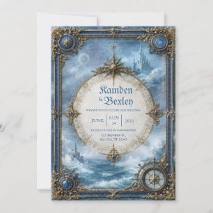 Saffier Kompas Kasteel Bruiloft Kaart