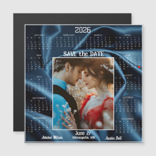 Saffier Luxe Satijn Save the Date Verloving Echtpa