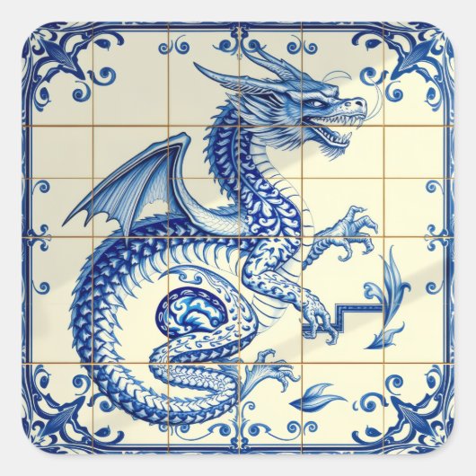 saffier slangen draak sticker (Voorkant)
