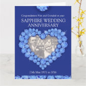 Saffier trouwdag grootouders fotokaart kaart (Gele Bloem)