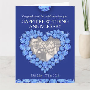 Saffier trouwjubileum grootouders fotokaart kaart