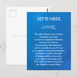 Saffier verjaardags geboortesteen September Briefkaart