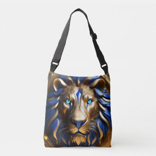 Saffierblauw En Gouden Leeuw, Crossbody Tas
