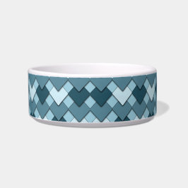 Saffierblauw Vierkant en Diamant Harlekijnpatroon Voerbakje