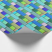 Saffierblauwe Tegels Cadeaupapier (Hoek)