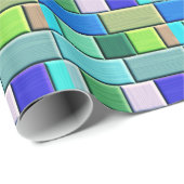 Saffierblauwe Tegels Cadeaupapier (Rol Hoek)
