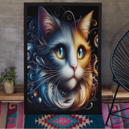 Saffierblik: een kat met blauwe ogen poster