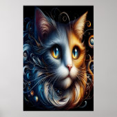 Saffierblik: een kat met blauwe ogen poster (Voorkant)