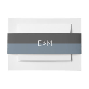 Saffierstaal Blauw Monogrammed Huwelijkspakket Uitnodigingen Wikkel