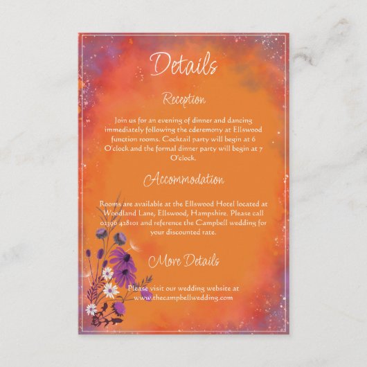 Saffraan Sky Wildflowers - verticale kaart (Voorkant)