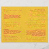 Saffron en Pink Peacock Hindu Wedding Programme (Achterkant)