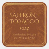 Saffron + Tabac personnalisé Étiquette de savon ar (Devant)