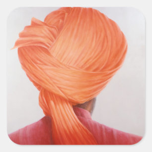 Saffron Turban Vierkante Sticker