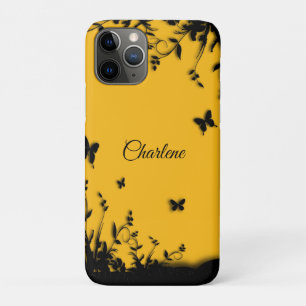 Saffron Yellow Butterfly Garden, gepersonaliseerd iPhone 11 Pro Hoesje