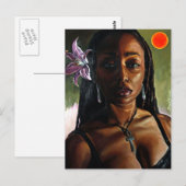 Safiyah met bloempostkaart briefkaart (Voorkant / Achterkant)