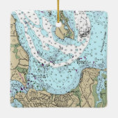 Sag Harbour NY NOAA Grafiek Kerstmis Keramisch Ornament (Achterkant)