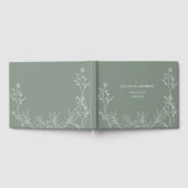 Saga groen trendy bruiloft gastenboek (Volledig)