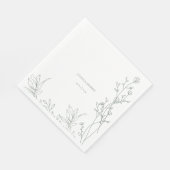 Saga groene tekst trendy bruiloft servet (Hoek)