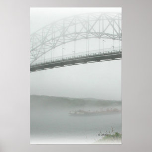 Sagamore Bridge in mist Poster