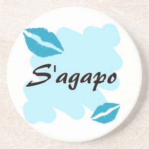 S'agapo - Grieks - ik hou van je Zandsteen Onderzetter