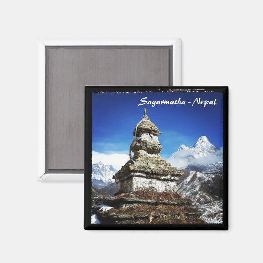 Sagarmatha - Nepal, uitzichten op de Everest, Ama  Magneet (Voorkant / Achterkant)