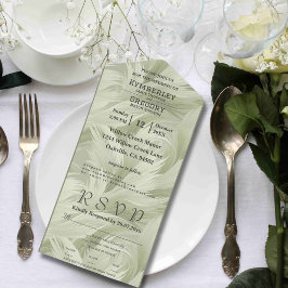 Sage Abstract Brush Pattern Website E-mail Retro All In One Uitnodiging