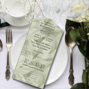 Sage Abstract Brush Pattern Website E-mail Retro All In One Uitnodiging