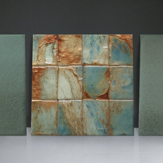 Sage Abstract Square Collectie EMMA Faux Relief Tegeltje