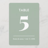 Sage Ampersand Mariage | Numéro de Table (Devant)
