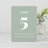 Sage Ampersand Mariage | Numéro de Table (Debout devant)