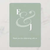 Sage Ampersand Mariage | Numéro de Table (Dos)