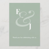 Sage Ampersand Mariage | Numéro de table moderne (Dos)
